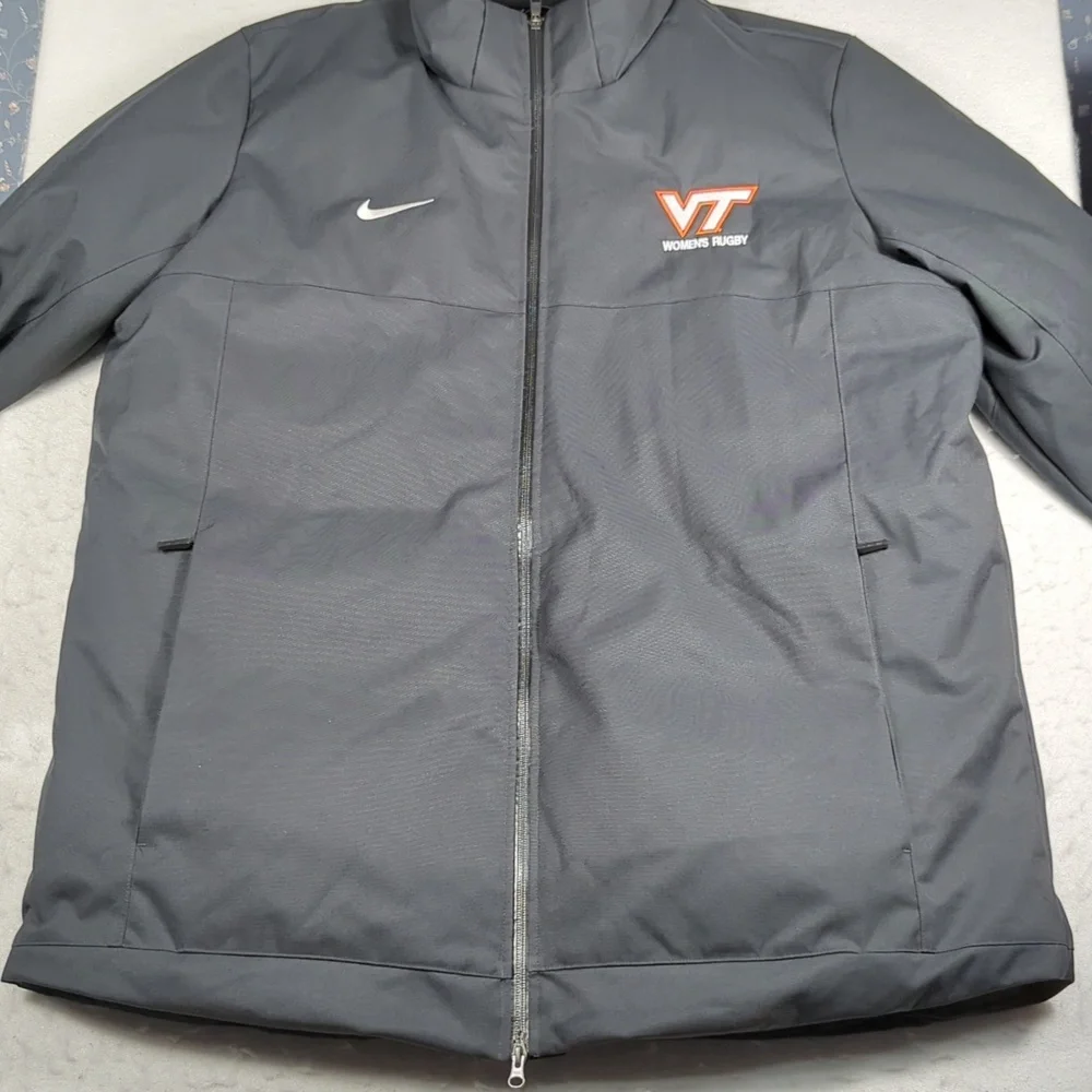 Nike Black VT Women's Rugby Hooded Jacket with Orange Logo